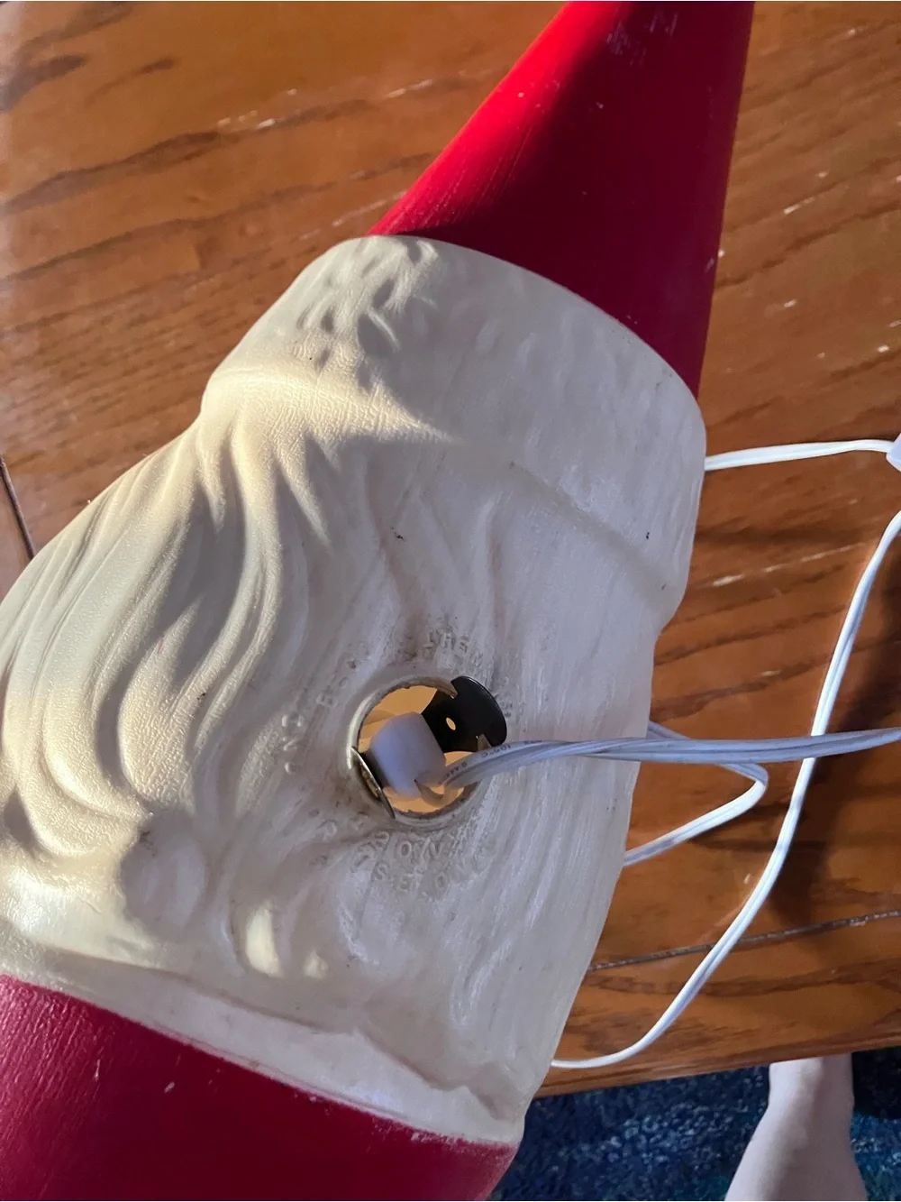 Vintage-Style Red Santa Head Lighted Decoration - Unbranded